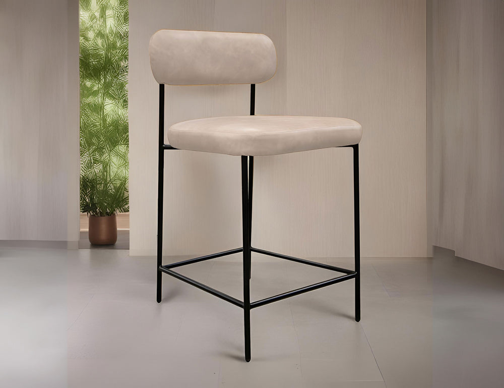 Salamanca-Wooden Frame & Metal Base, 30" Upholstered Barstool
