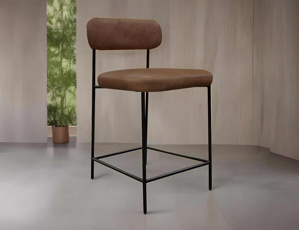 Salamanca-Wooden Frame & Metal Base, 30" Upholstered Barstool