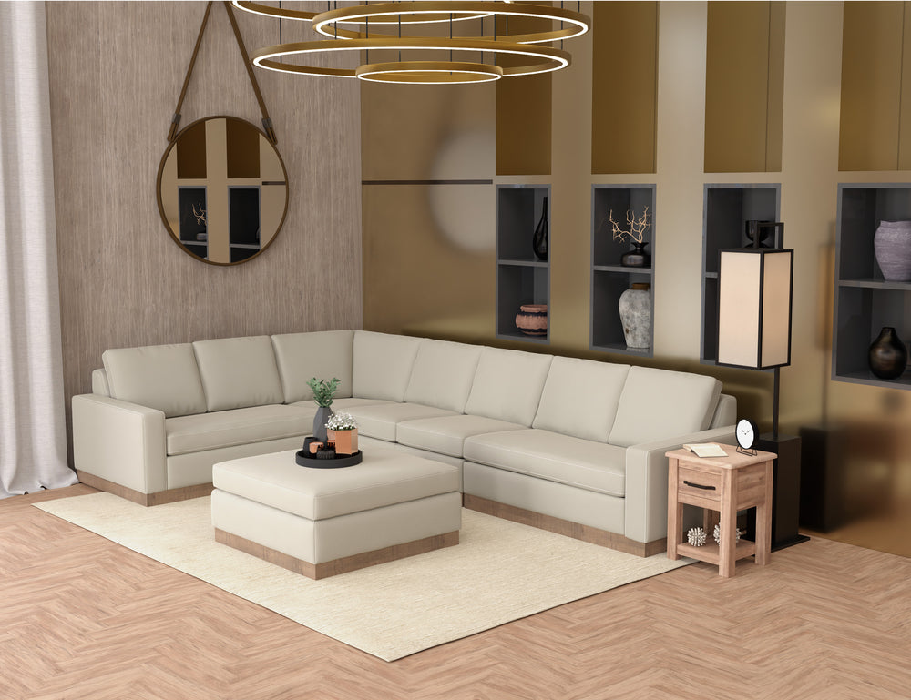 Georgia-Estructura y base de madera, loveseat seccional con brazo izquierdo