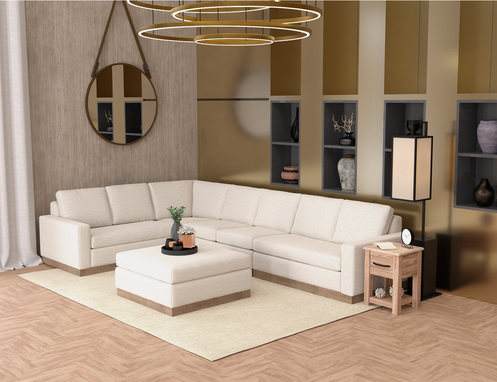 Georgia-Estructura y base de madera, loveseat seccional con brazo izquierdo