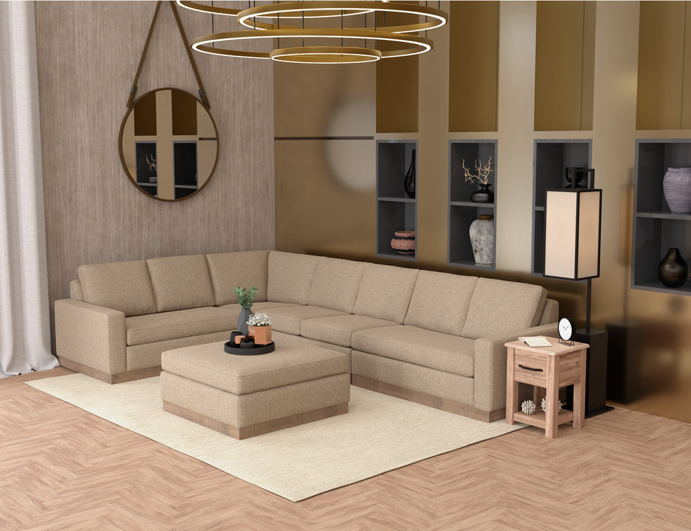 Georgia-Estructura y base de madera, loveseat seccional con brazo derecho