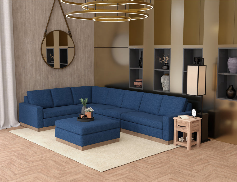 Georgia-Estructura y base de madera, loveseat seccional con brazo izquierdo