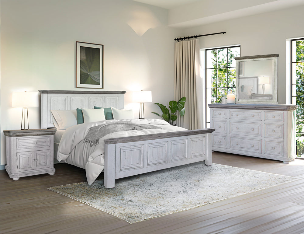 Luna White-1 Drawer 2 Door Nightstand