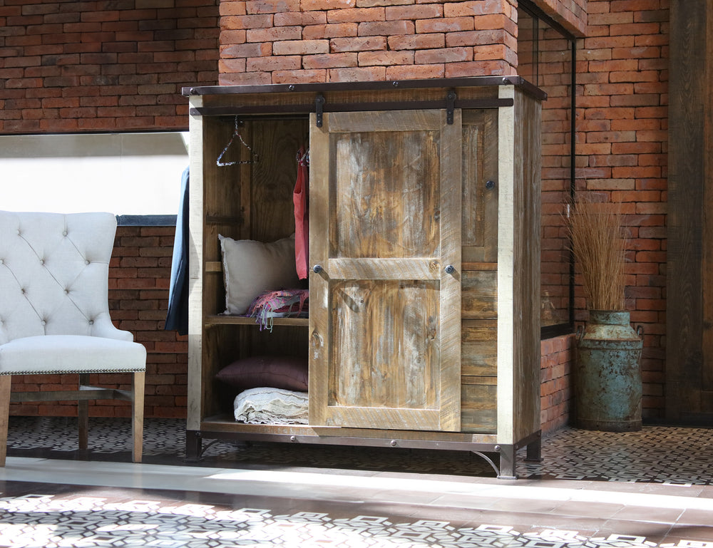 Antique Multicolor-3 Drawer 1 Sliding Door 2 Door Gentleman's Chest