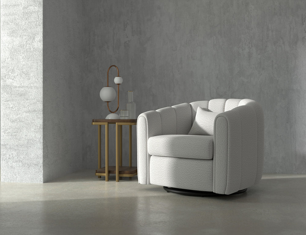 Viera-Silla decorativa giratoria de 360 grados, estructura de madera y base de metal