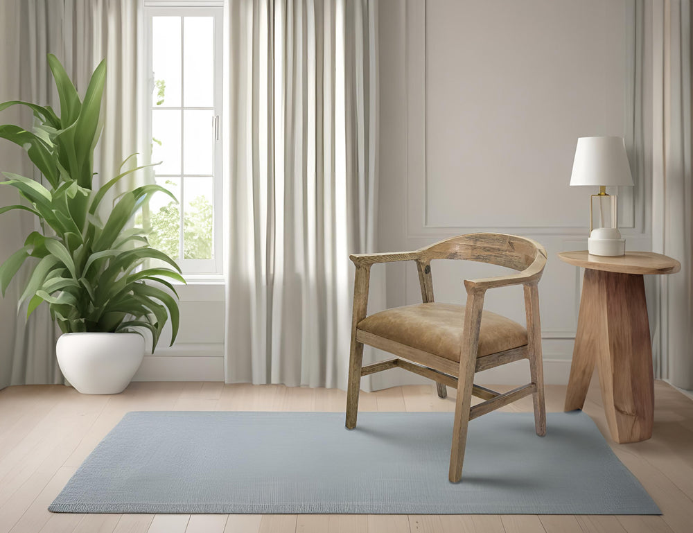 Tulum-Sillón de madera con asiento tapizado